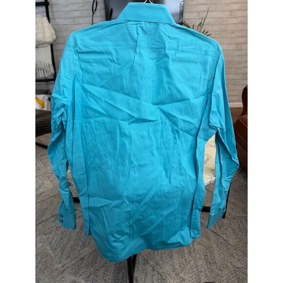 Hugo Boss Blue 100% Cotton Button Down Long sleeves Shirt Mens Size 42 - Picture 2 of 9